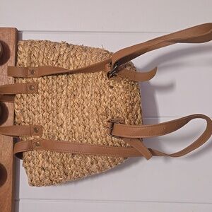 XIX Palms Woven Jute Cooler Beach Bum Adjustable Backpack Bag